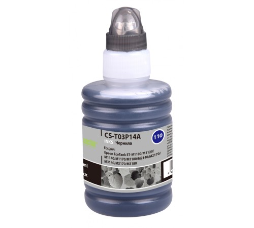 Чернила Cactus CS-T03P14A 110 BK черный 140мл для Epson M1100/M1120/M1170/M2140/M2170