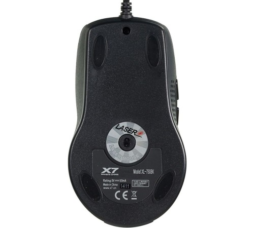 Мышь A4Tech XL-750BK черный лазерная (3600dpi) USB2.0 (6but) Мышь A4Tech XL-750BK черный лазерная (3600dpi) USB2.0 (6but)