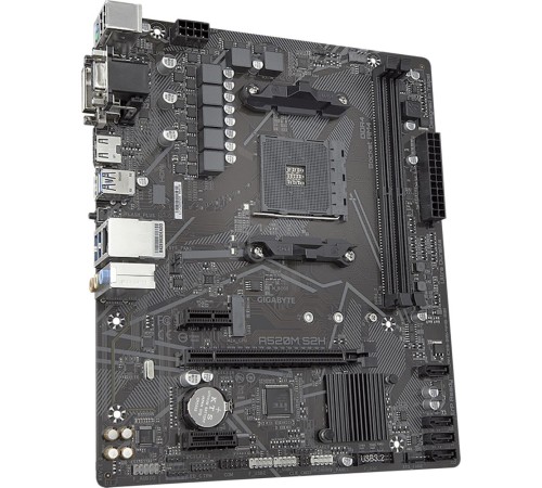 Материнская плата Gigabyte A520M S2H Soc-AM4 AMD A520 2xDDR4 mATX AC`97 8ch(7.1) GbLAN RAID+VGA+DVI+HDMI