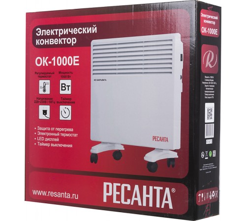 Конвектор Ресанта ОК-1000Е 1000Вт белый Конвектор Ресанта ОК-1000Е 1000Вт белый