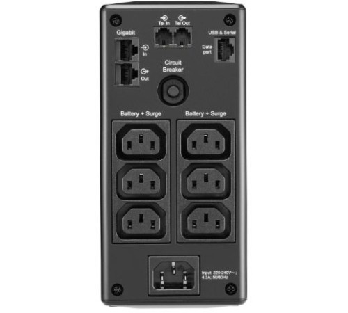 Источник бесперебойного питания Back-UPS Pro BR 650VA, 390 Вт, ЖК-интерфейс, автоматическое регулирование напряжения, защита от перенапряжения линий Ethernet и DSL / Fax / Modem, USB или последовательное соединение, 6 батарей резервного питания IEC320 C13