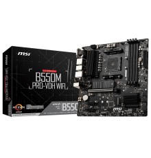 Материнская плата MSI B550M PRO-VDH WIFI Soc-AM4 AMD B550 4xDDR4 mATX AC`97 8ch(7.1) GbLAN RAID+HDMI+DP