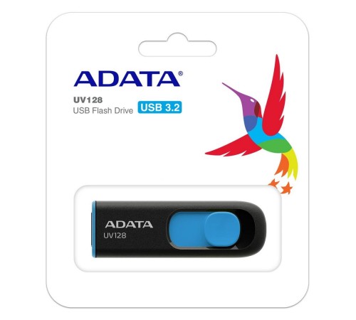 256GB ADATA UV128 USB Flash [AUV128-256G-RBE] USB 3.0, Blue, RTL (777108)