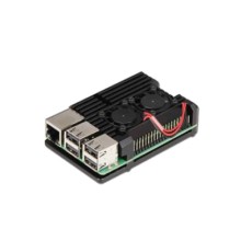 RA503   Корпус ACD  Black Metal Aluminum Case with Double Fans for Raspberry Pi 4B (RASP4033)