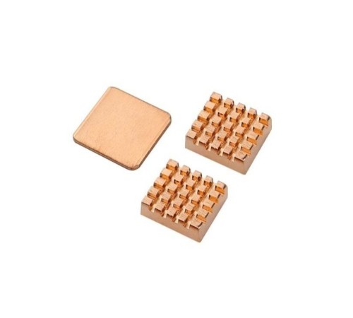 Радиатор ACD RA257 Набор радиаторов медных ACD Ultra Strong Pure Copper Heatsink Set (1шт RA256+2шт RA026) (2 шт 14x12x5.5мм и 1шт 15x15x1мм) for Raspberry 3B+/4B (RASP2305) комплект из 3 шт