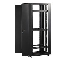 Шкаф серверный Lanmaster (TWT-CBB-22U-6X8-G1) напольный 22U 600x800мм пер.дв.стекл задн.дв.двуст. 2 бок.пан. 800кг черный IP20