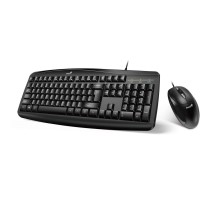 Комплект Genius Smart KM-200 Only Laser [31330003416] (KB-200 + XScroll V3), черный, 115 клавиш с защитой от воды, мышь оптическая, 3 кнопки, USB (256236)