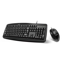 Комплект Genius Smart KM-200 [31330003402] (KB-200 + XScroll V3), черный, 115 клавиш с защитой от воды, мышь оптическая, 3 кнопки, USB