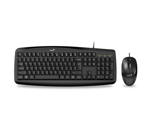 Комплект Genius Smart KM-200 [31330003402] (KB-200 + XScroll V3), черный, 115 клавиш с защитой от воды, мышь оптическая, 3 кнопки, USB