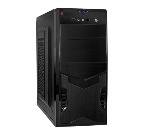 Корпус Miditower ExeGate CP-604-500W-8 (ATX, БП CP500 с вент. 8см, 2*USB, аудио, черный)  (109971)