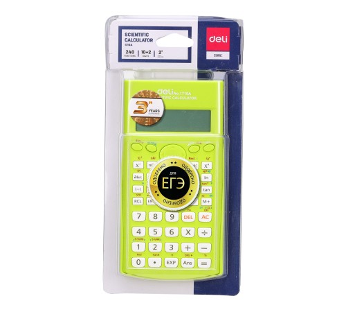 Калькулятор научный Deli E1710A/GRN зеленый 10+2-разр. Калькулятор научный Deli E1710A/GRN зеленый 10+2-разр.