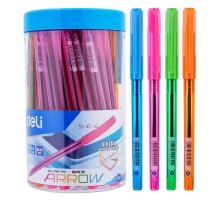 Ручка шариковая Deli EQ02636-1 Arrow 0.7мм прозрачный ассорти синие чернила (1шт)