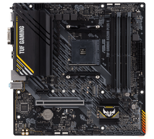 Материнская плата Asus TUF GAMING A520M-PLUS II Soc-AM4 AMD A520 4xDDR4 mATX AC`97 8ch(7.1) GbLAN RAID+VGA+HDMI+DP