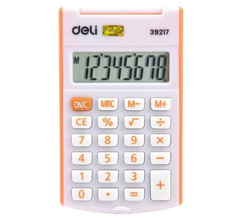 Калькулятор карманный Deli E39217/OR оранжевый 8-разр.