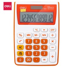 Калькулятор настольный Deli E1122/OR оранжевый 12-разр.