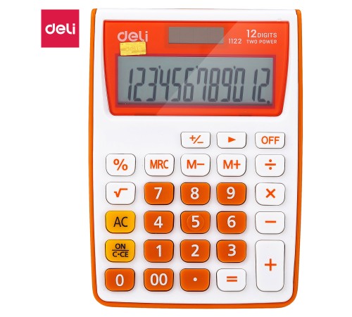 Калькулятор настольный Deli E1122/OR оранжевый 12-разр. Калькулятор настольный Deli E1122/OR оранжевый 12-разр.