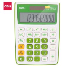 Калькулятор настольный Deli E1238/GRN зеленый 12-разр.