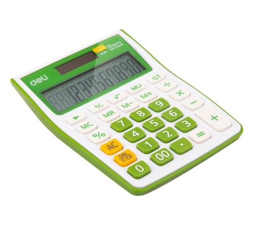 Калькулятор настольный Deli E1238/GRN зеленый 12-разр.