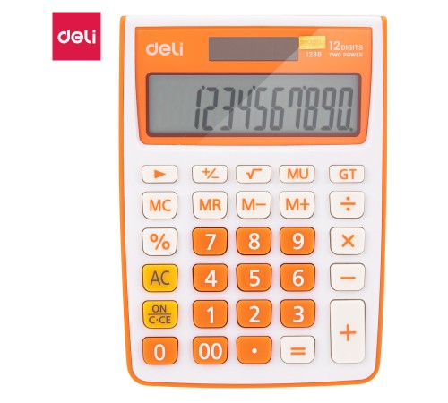 Калькулятор настольный Deli E1238/OR оранжевый 12-разр. Калькулятор настольный Deli E1238/OR оранжевый 12-разр.