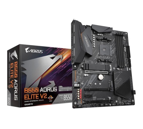 Материнская плата Gigabyte B550 AORUS ELITE V2 Soc-AM4 AMD B550 4xDDR4 ATX AC`97 8ch(7.1) 2.5Gg RAID+HDMI+DP