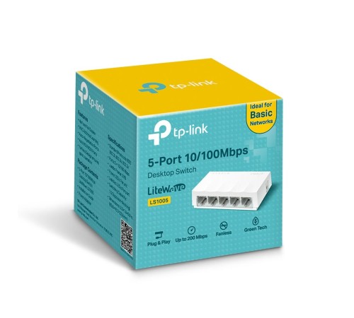 Коммутатор TP-Link LS1005 5x100Mb неуправляемый Коммутатор TP-Link LS1005 5x100Mb неуправляемый