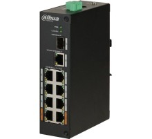 Защищенный 8-портовый РОЕ коммутатор, неуправляемый; 1*1000 Base-X, 1*10/100/1000 Base-T, 8*10/100 Base-T (PoE порты), Бюджет РОЕ: 96 Вт, Питание :DC 48~57В, Монтаж на DIN-рейку, Рабочие температуры: от -30⁰С до +65⁰С Dahua DH-PFS3110-8ET-96