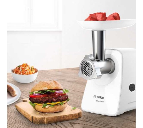 Мясорубка Bosch Smart Power MFW2514W 1500Вт белый