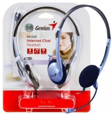 Гарнитура Genius HS-02B, 2х mini jack 3.5mm, регулятор громкости на проводе