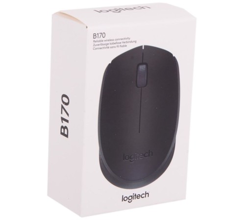 Мышь Logitech B170 черный оптическая (800dpi) беспроводная USB для ноутбука (2but)