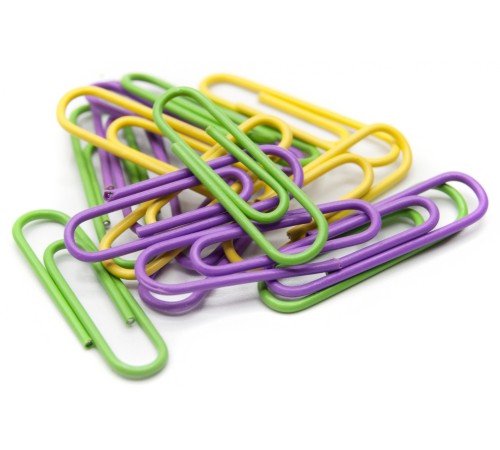 Скрепки Silwerhof 492022 металл пластиковая оболочка 28мм ассорти (упак.:100шт) картонная коробка