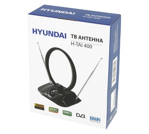 Антенна телевизионная Hyundai H-TAI400 30дБ активная черный Антенна телевизионная Hyundai H-TAI400 30дБ активная черный