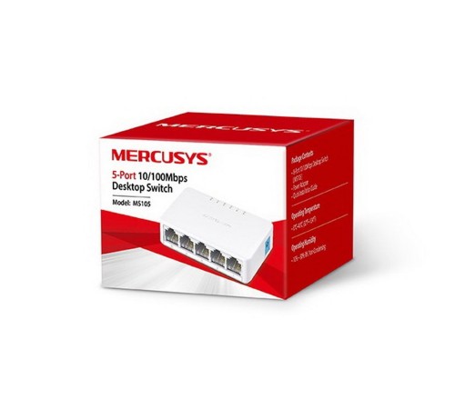 Коммутатор Mercusys MS105 5x100Mb неуправляемый Коммутатор Mercusys MS105 5x100Mb неуправляемый