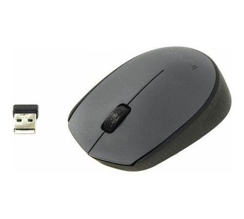 Мышь Logitech M170 серый/черный оптическая (1000dpi) беспроводная USB (2but)