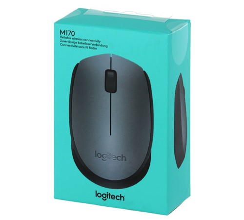 Мышь Logitech M170 серый/черный оптическая (1000dpi) беспроводная USB (2but)
