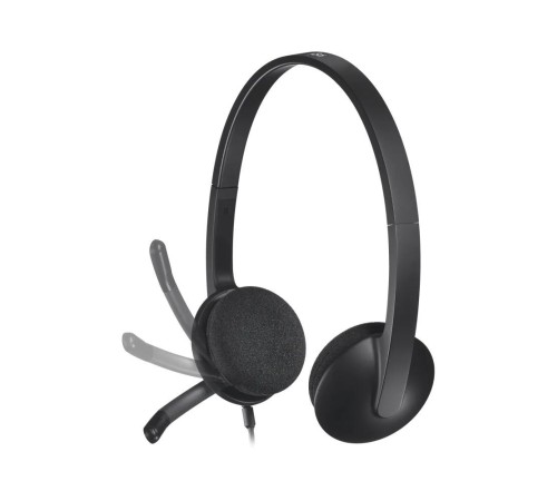 Гарнитура Logitech H340 (USB, кабель 1.8м) (арт. 981-000509, M/N: A-00044)