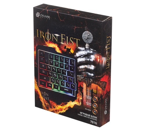 Игровой блок Оклик 701G IRON FIST черный USB for gamer LED (подставка для запястий) Игровой блок Оклик 701G IRON FIST черный USB for gamer LED (подставка для запястий)