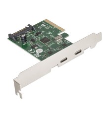 Exegate EX283715RUS Контроллер EXE-313 PCI-Ex4, 2*USB3.1 Type-C ext, разъем доп.питания (OEM)