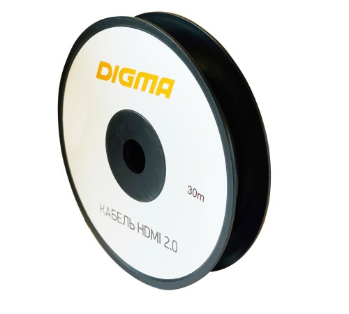 Кабель аудио-видео Digma HDMI 2.0 AOC HDMI (m)/HDMI (m) 30м. Позолоченные контакты черный (BHP AOC 2.0-30)
