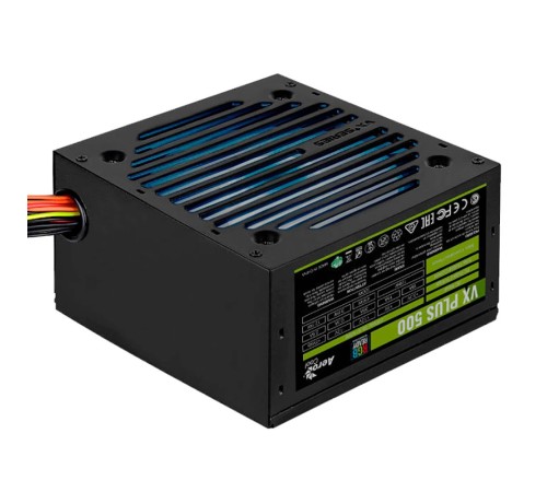 Блок питания Aerocool VX Plus 500 RGB 500W, ATX v2.3, RGB Fan 12cm, 500mm cable, Retail (VX PLUS 500 RGB)