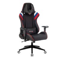 Кресло игровое Бюрократ VIKING 4 AERO белый/синий/красный искусст.кожа/ткань с подголов. крестовина пластик