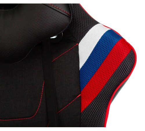 Кресло игровое Бюрократ VIKING 4 AERO белый/синий/красный искусст.кожа/ткань с подголов. крестовина пластик