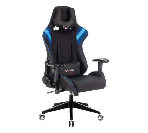 Кресло игровое Бюрократ VIKING 4 AERO черный/синий искусст.кожа/ткань с подголов. крестовина пластик