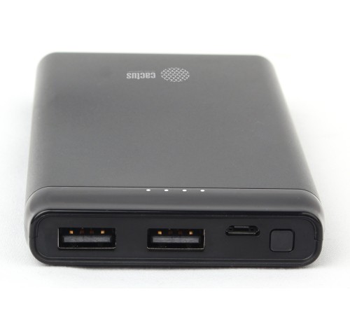 Мобильный аккумулятор Cactus CS-PBFSFT-10000 Li-Pol 10000mAh 2.1A+2.1A черный 2xUSB материал пластик