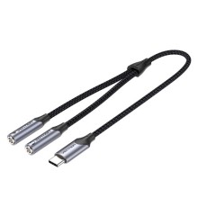 Переходник-разветвитель Vention гибкий USB-C M/Jack 3.5 mm F x 2 (Аудио+Микрофон) - 0.3м Vention BGPHY