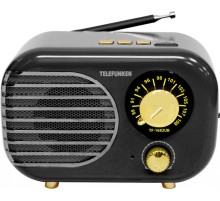 Радиоприемник настольный Telefunken TF-1682UB черный/золотистый USB microSD