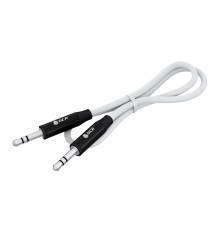 GCR Кабель 1.5m аудио jack 3.5mm/jack 3.5mm белый, AL case черный, M/M, GCR-54750 Greenconnect GCR-54750