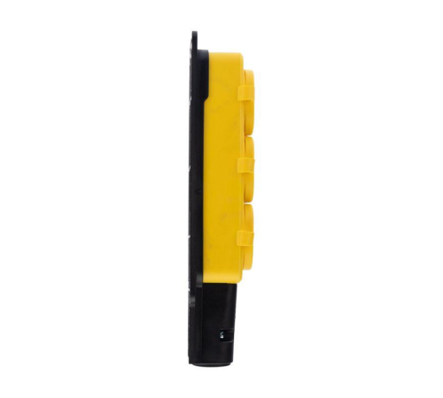 REXANT 111-126 Розетка каучуковая 3 гнезда с крышкой (колодка) желтая, с/з, 16А, IP54