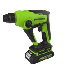 Greenworks GD24SDS1K2 Перфоратор аккумуляторный бесщеточный, 1,2 ДЖ, 24V, c АКБ 2Ач и ЗУ, в сумке [3803107UA]
