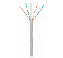 Кабель NETLAN U/UTP 4 пары, Кат.6 (Класс E), 250МГц, одножильный, BC (чистая медь), внутренний, PVC нг(B), серый, 305м