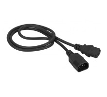 Кабель Lanmaster LAN-PP13/14-1.0-BK C13-С14 проводник.:3x0.75мм2 1м (упак.:1шт) черный